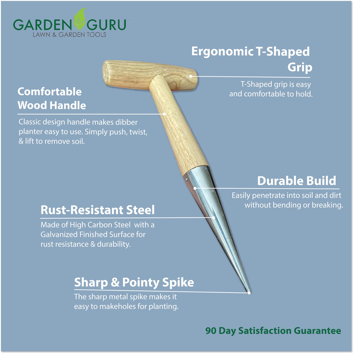 Steel Garden Dibber Planting Tool