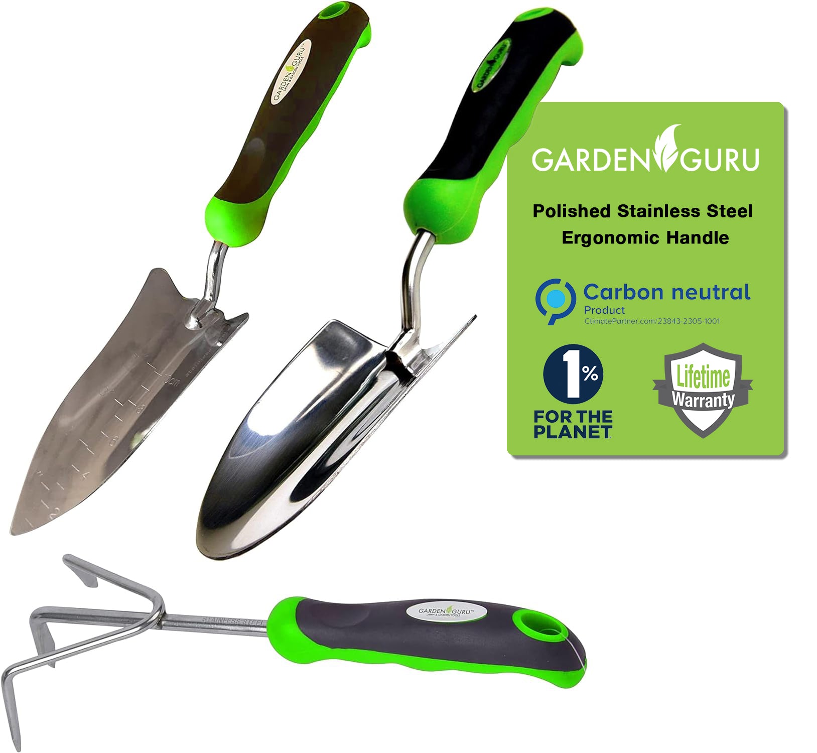 ladies garden trowel set Stainless Steel 3pc Gardening Tool Set (Includes Trowel Transplanter Cultivator)
