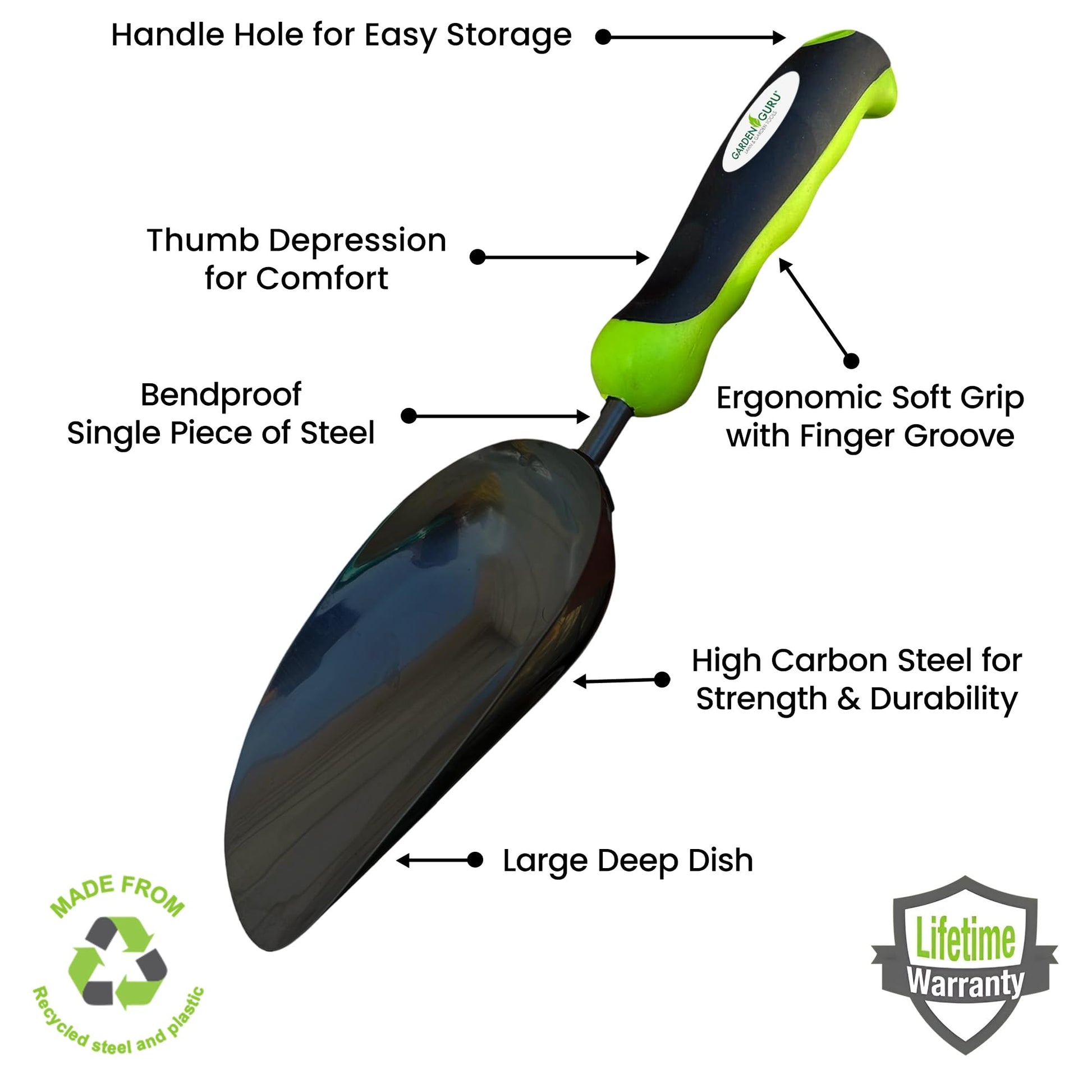 large garden trowel Garden Guru Garden Scoop Trowel Ð Heavy-Duty Steel