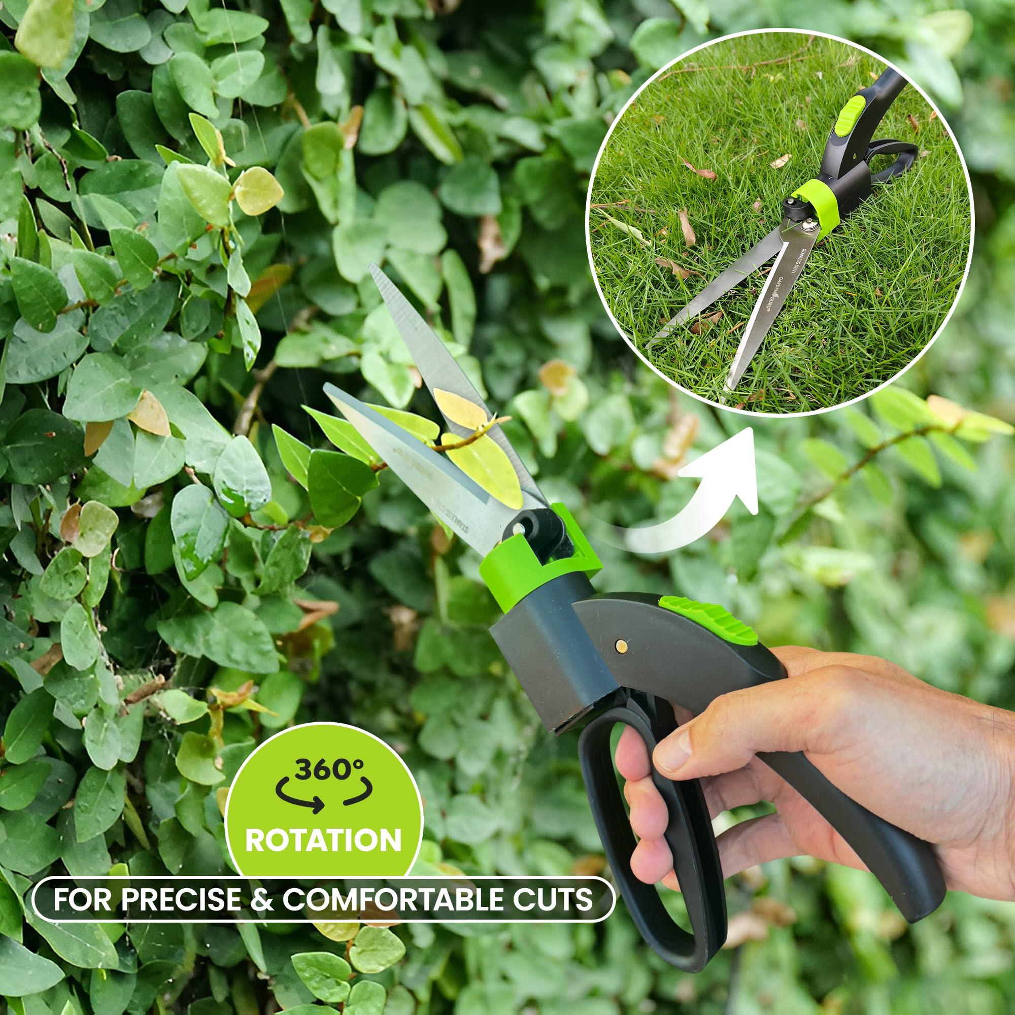Garden Guru 360¡ Grass Clipper Scissors Ð Stainless Steel