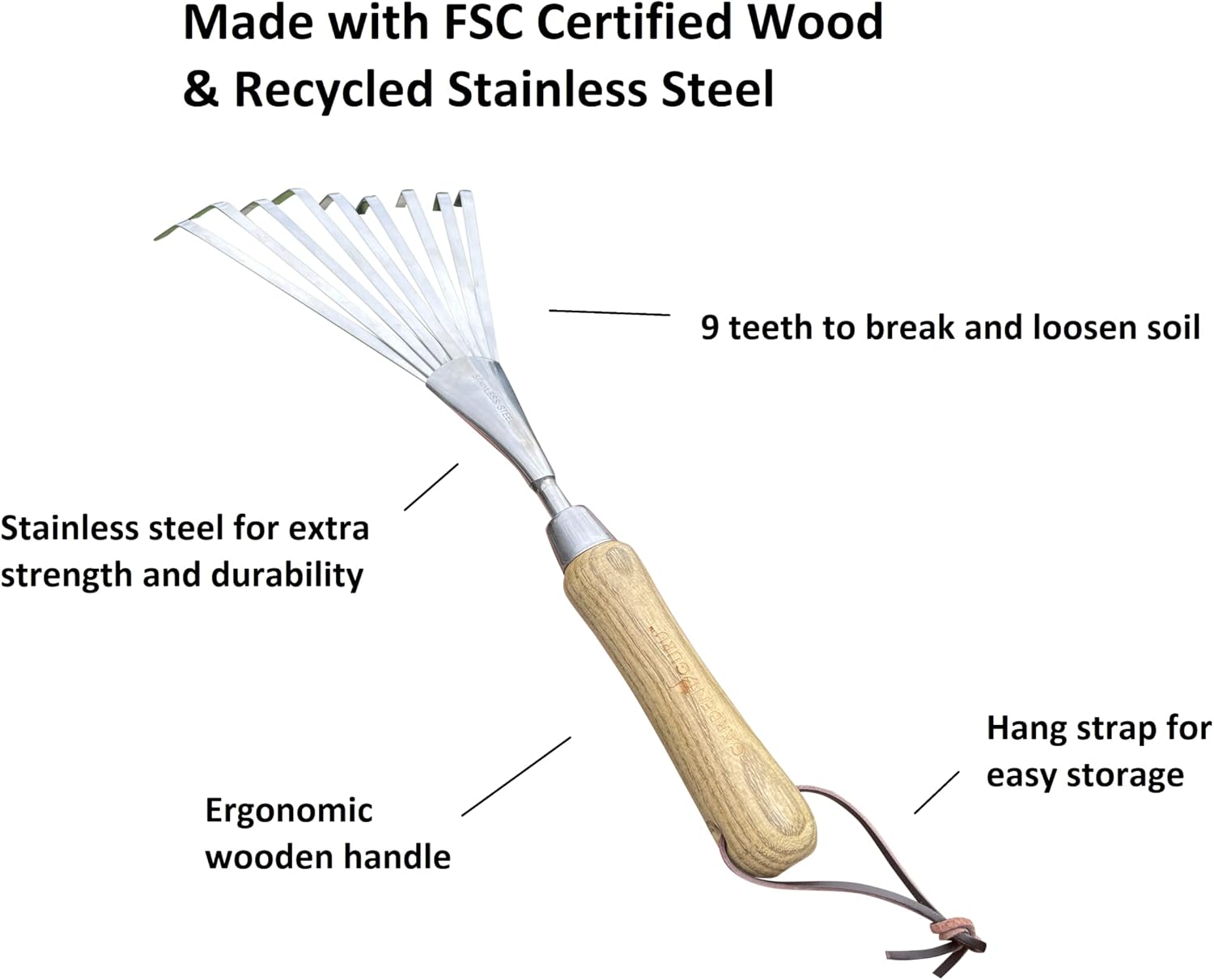 Garden Guru Garden Hand Rake - Thumbnail 2