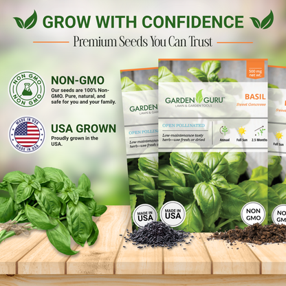 Garden Guru Genovese Sweet Basil Seeds 3-Pack - Non-GMO