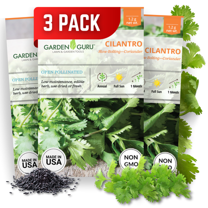 Garden Guru Slow Bolt Cilantro Seeds 3-Pack - Non-GMO
