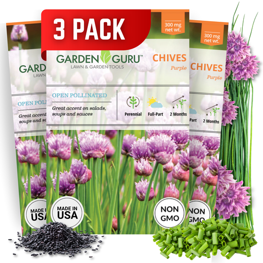 Garden Guru Purple Chive Seeds 3-Pack - Non-GMO