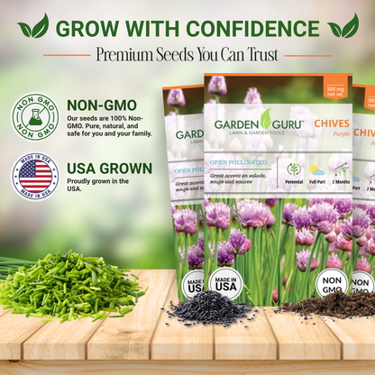 Garden Guru Purple Chive Seeds 3-Pack - Non-GMO