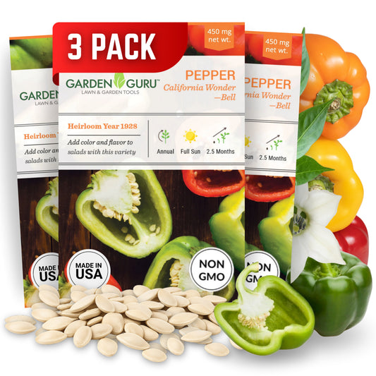 Garden Guru California Wonder Bell Pepper Seeds 3-Pack - Non-GMO