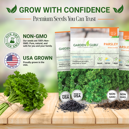 Garden Guru Moss Curled Parsley Seeds 3-Pack - Non-GMO