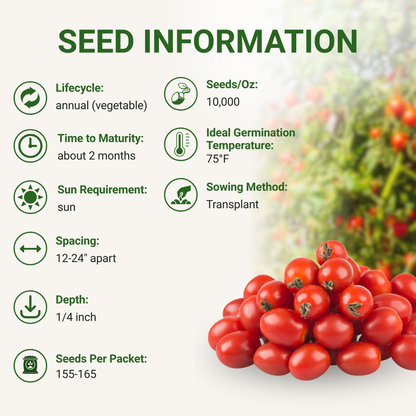 Garden Guru Sweetie Cherry Tomato Seeds 3-Pack - Non-GMO