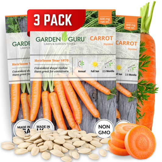 Garden Guru Nantes Carrot Seeds 3-Pack - Non-GMO