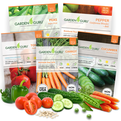 Garden Guru Vegetable Seed Set - Non-GMO Heirloom