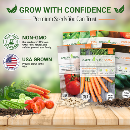 Garden Guru Vegetable Seed Set - Non-GMO Heirloom