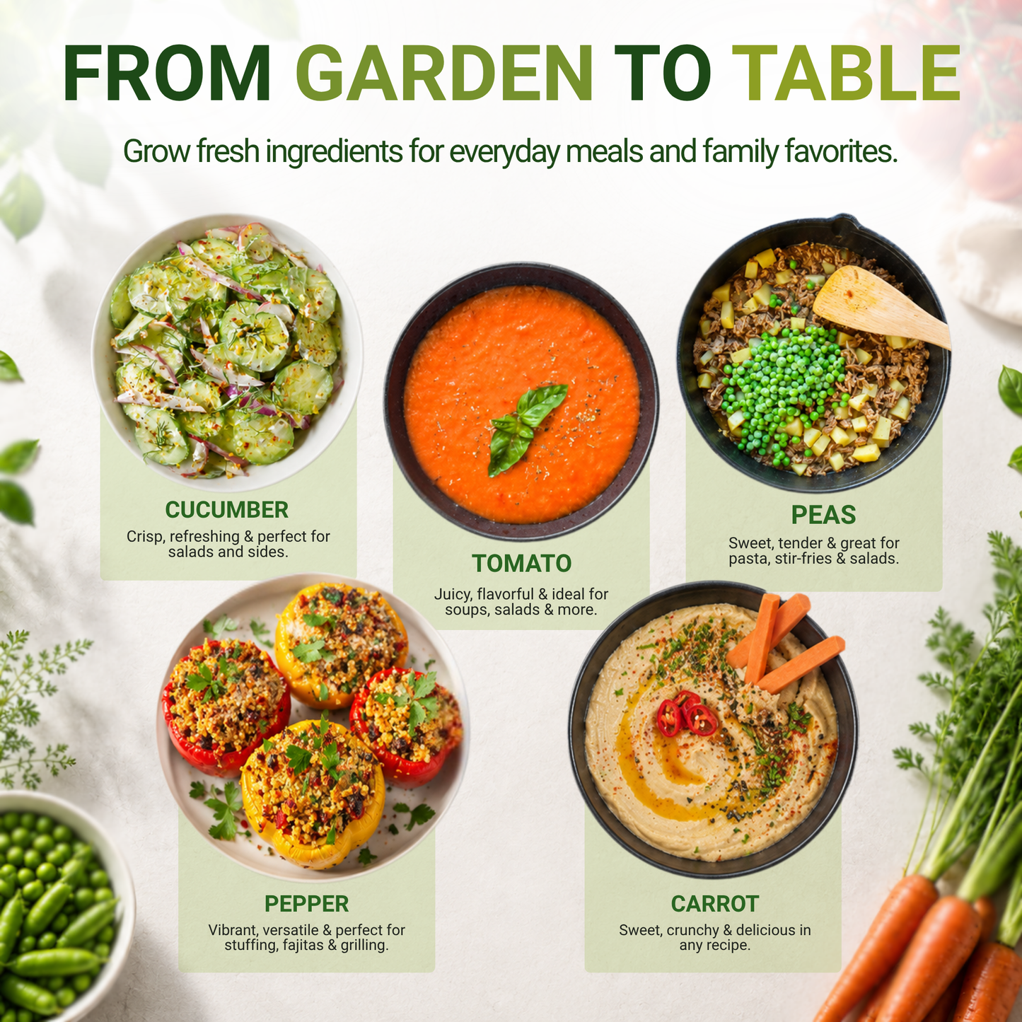 Garden Guru Vegetable Seed Set - Non-GMO Heirloom