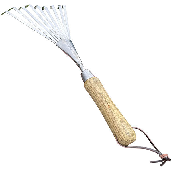Stainless Steel Garden Hand Rake (classic wood handle) – Garden Guru